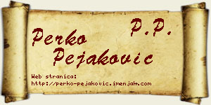 Perko Pejaković vizit kartica